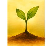 Siyah ve bereketli toprağı yırtarak yukarıya doğru sarsılmaz bir dirençle yükselen, taze yeşil yapraklı tek bir bitki filizinin makro çekimi.